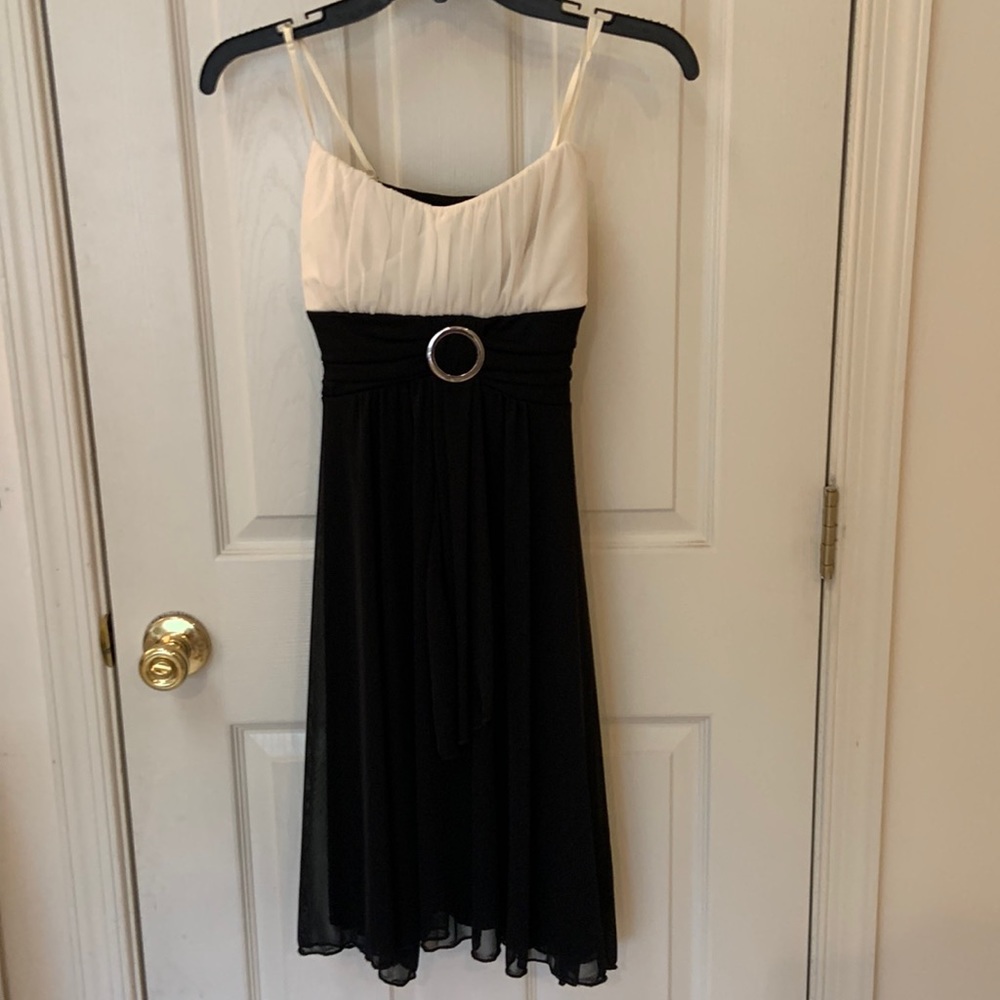 Ruby Rox size SM  black and cream dress. Worn once. EUC